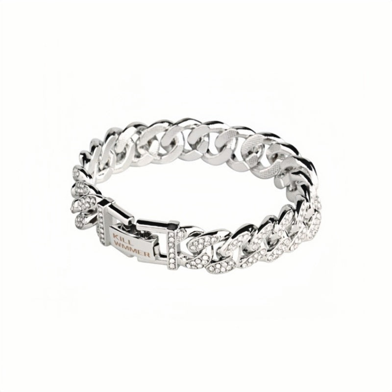 12mm Iced Out Cuban Chain Bracelet with CZ Shine