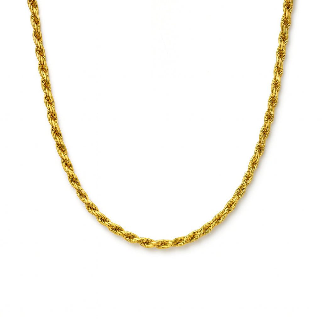 3mm Rope Chain – 14K Gold Finish