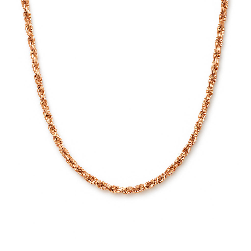 3mm Rope Chain – Rose Gold Finish