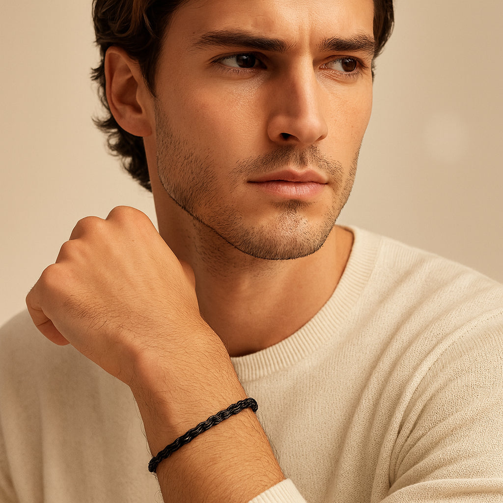 4mm Rope Bracelet – Black Gold Finish