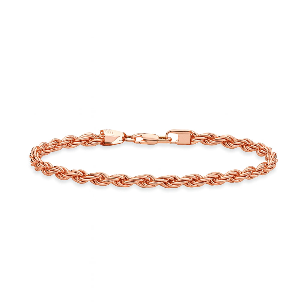 4mm Rope Bracelet – Rose Gold Finish