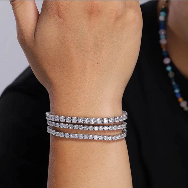 8mm S925 Moissanite Tennis Bracelet D Color Prong-Set Inspired by Neymar
