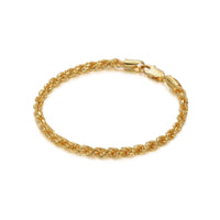 4mm S925 Gold-Plated Rope Chain Bracelet