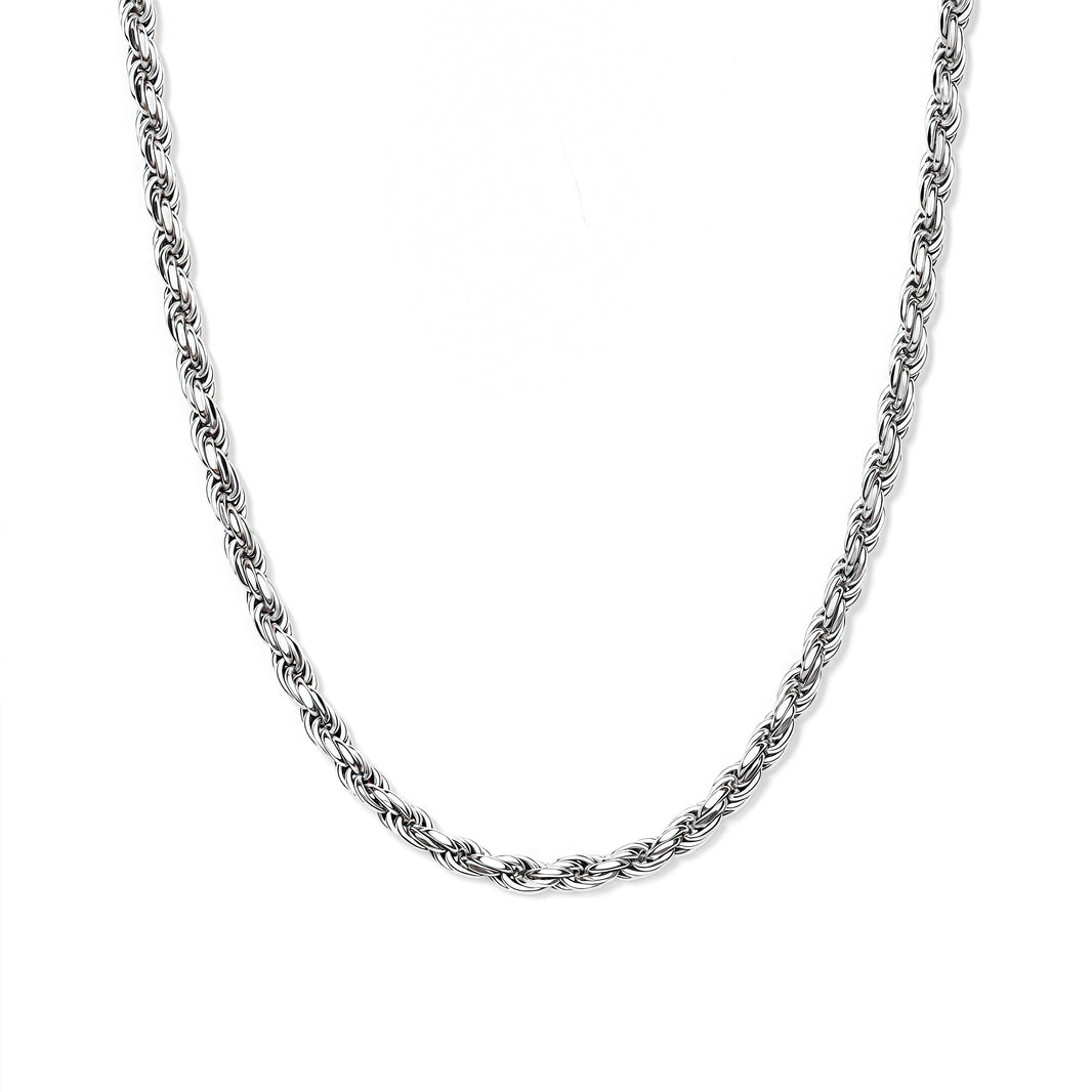 4mm Rope Chain – Silver Finish