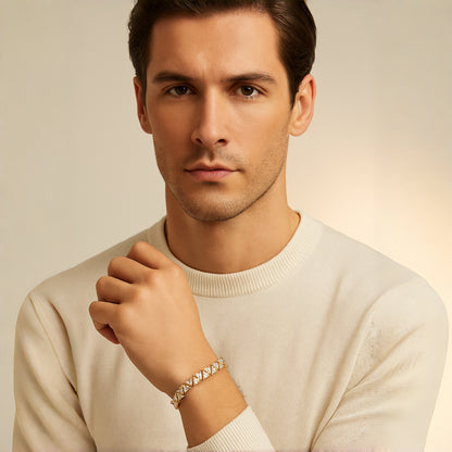 10mm Triangle Tennis Bracelet – 14K Gold Finish