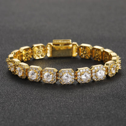 10mm Rhodium Plated Cluster-Set 5A CZ Tennis Bracelet – RevengedLove Inspired