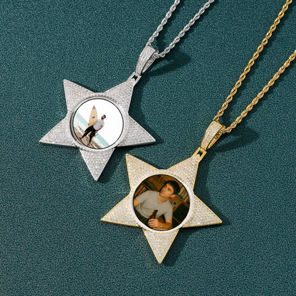 Iced Out Star Pendant – Gold Finish