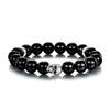 10.8mm S925 Skull Black Obsidian Beaded Bracelet