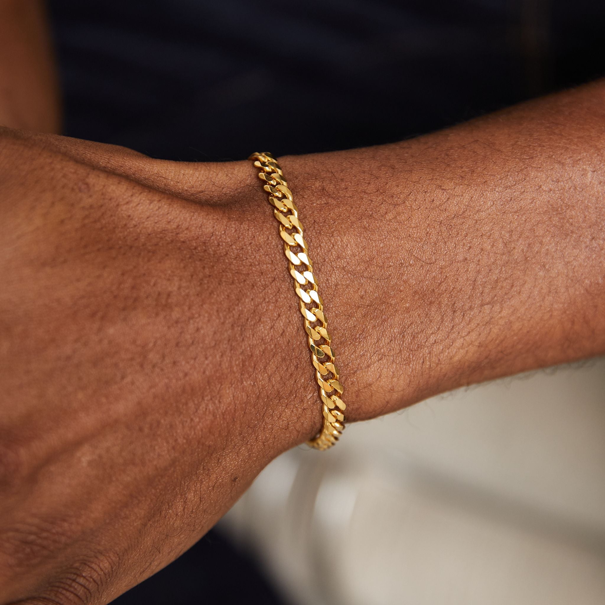 IDEAGEMER | Gold-Plated Stacked Chain Bracelet