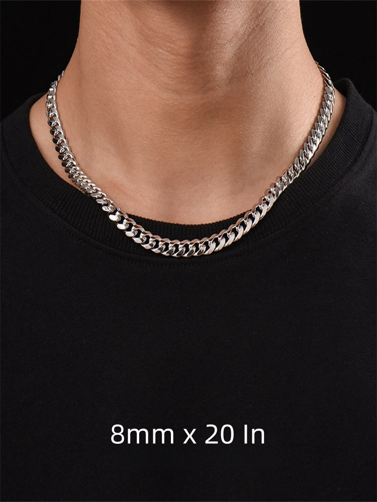 8mm S925 Curb Chain Necklace
