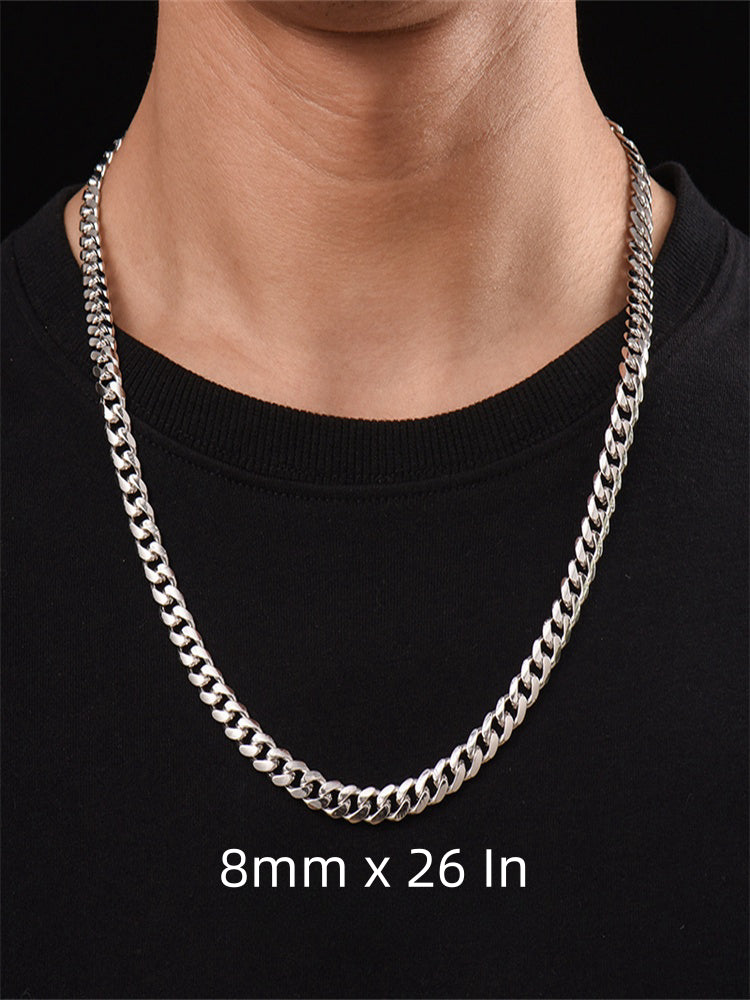 8mm S925 Curb Chain Necklace