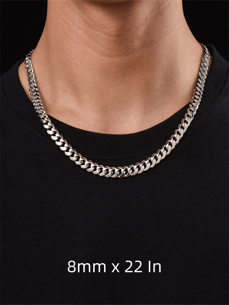 8mm S925 Curb Chain Necklace