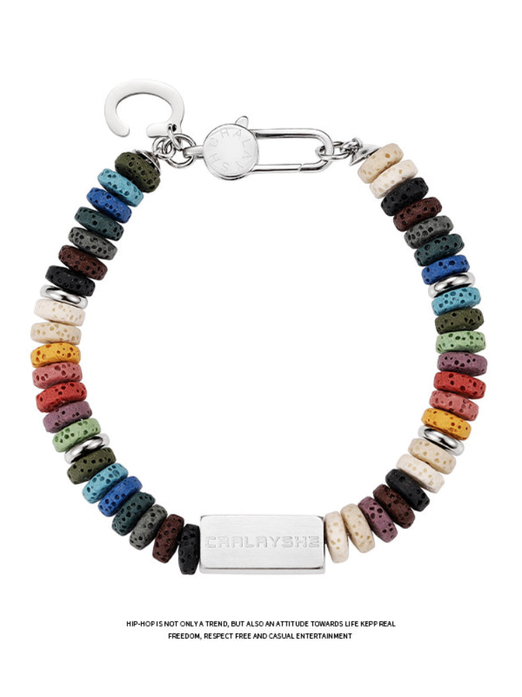 CRALAYSHE | Colored Lava Stone Beaded Bracelet