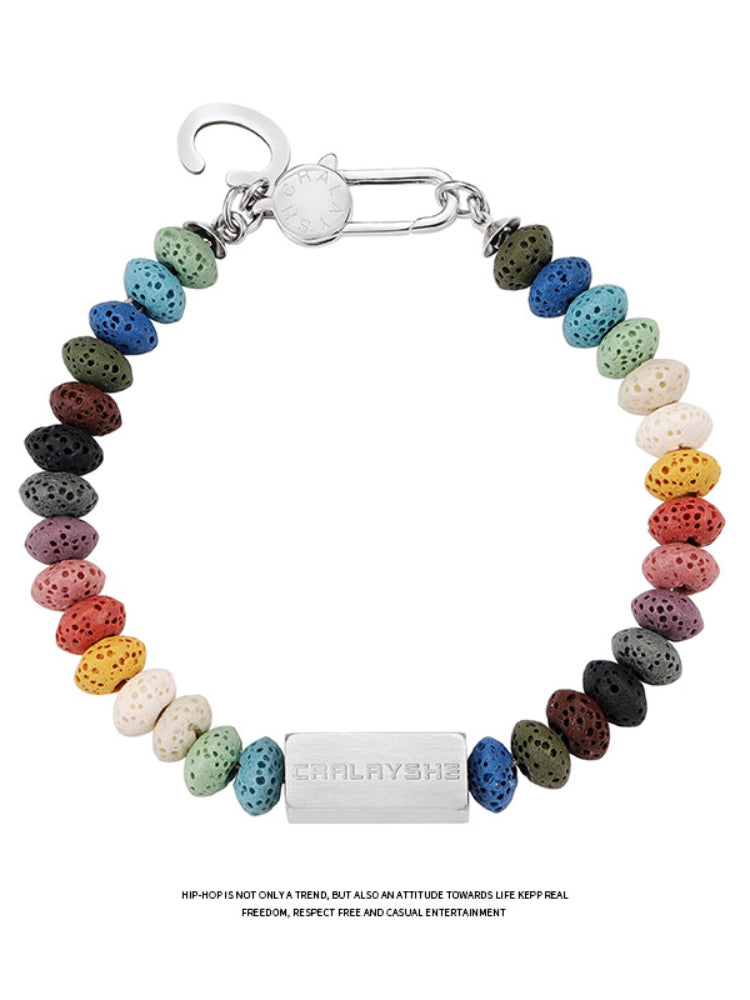 CRALAYSHE | Colored Lava Stone Beaded Bracelet