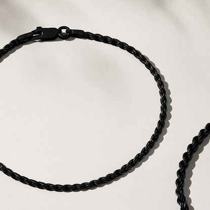 3mm Rope Bracelet – Black Gold Finish