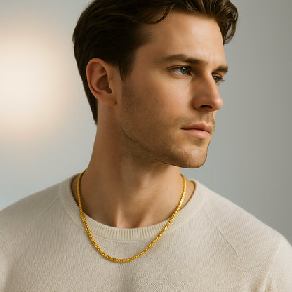 3mm Cuban Link Chain – 14K Gold Finish