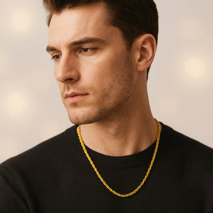 3mm Rope Chain – 14K Gold Finish
