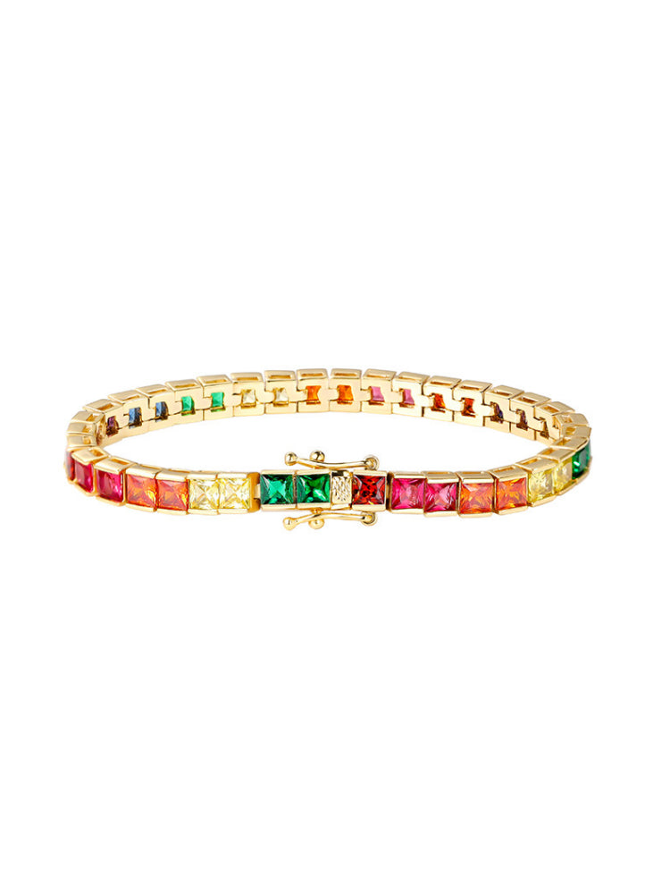 5mm Rainbow CZ Tennis Bracelet