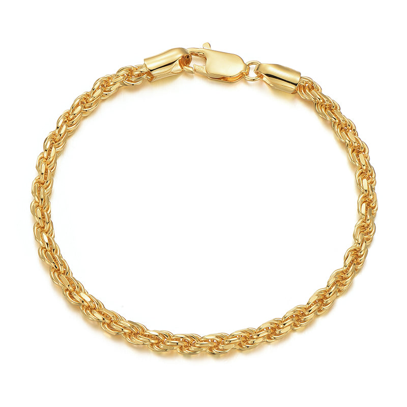 IDEAGEMER | Gold-Plated Stacked Chain Bracelet