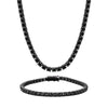 4mm Tennis Set – Black Gold Finish