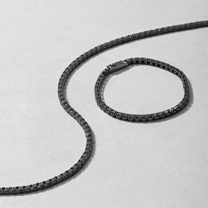 4mm Tennis Chain – Black Gold Finish