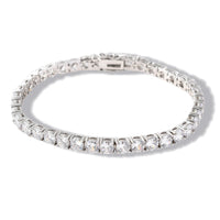 5mm 925 Sterling Silver Moissanite Tennis Bracelet – White Gold Finish