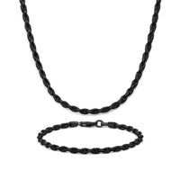 4mm Rope Chain Set – Black Gold Finish