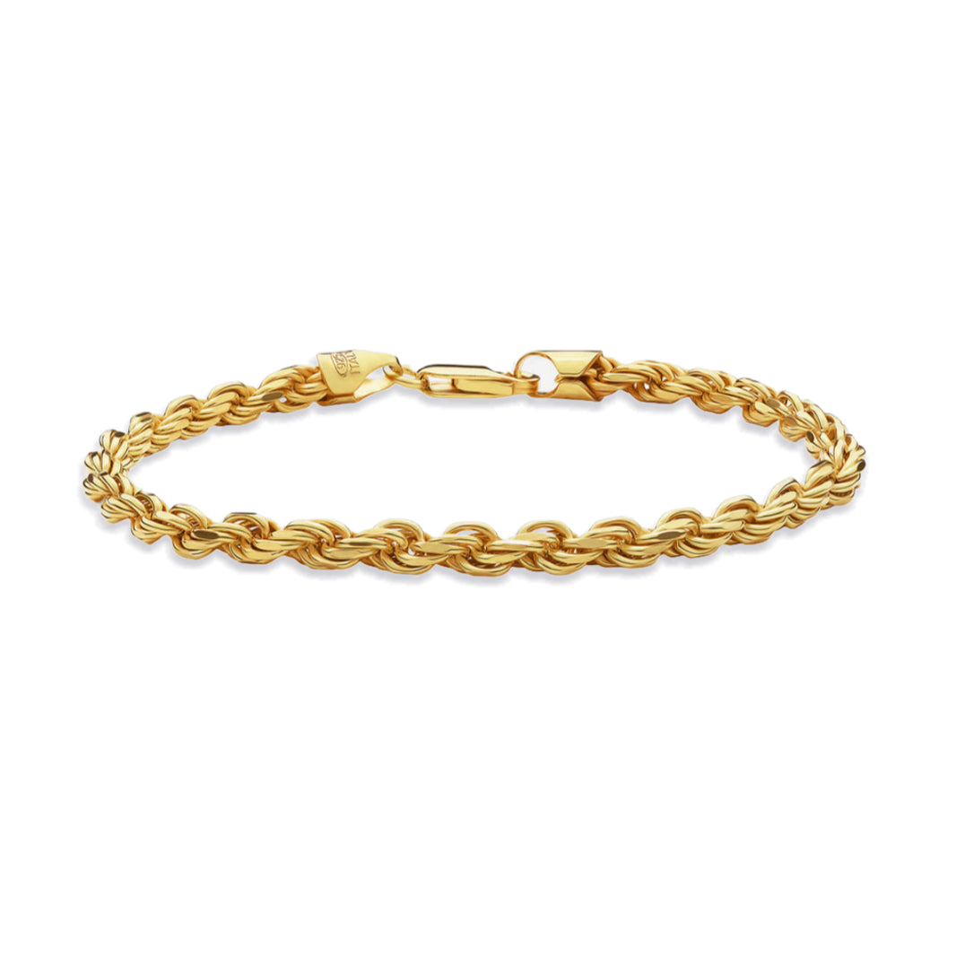 4mm Rope Bracelet – Gold Finish