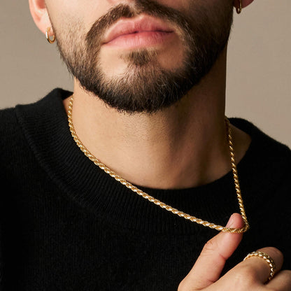 4mm Rope Chain Set – Gold Finish