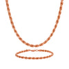 4mm Rope Chain Set – Gold Finish