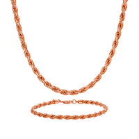 4mm Rope Chain Set – Gold Finish
