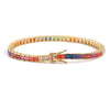 4mm Rainbow Square Tennis Bracelet – 14K Gold Finish