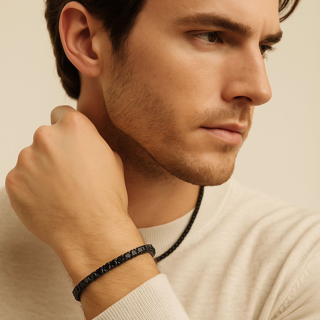 4mm Tennis Bracelet – Black Gold Finish