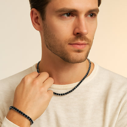 4mm Tennis Bracelet – Black Gold Finish