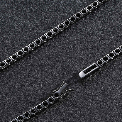 4mm Tennis Chain – Black Gold Finish