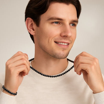 4mm Tennis Chain – Black Gold Finish