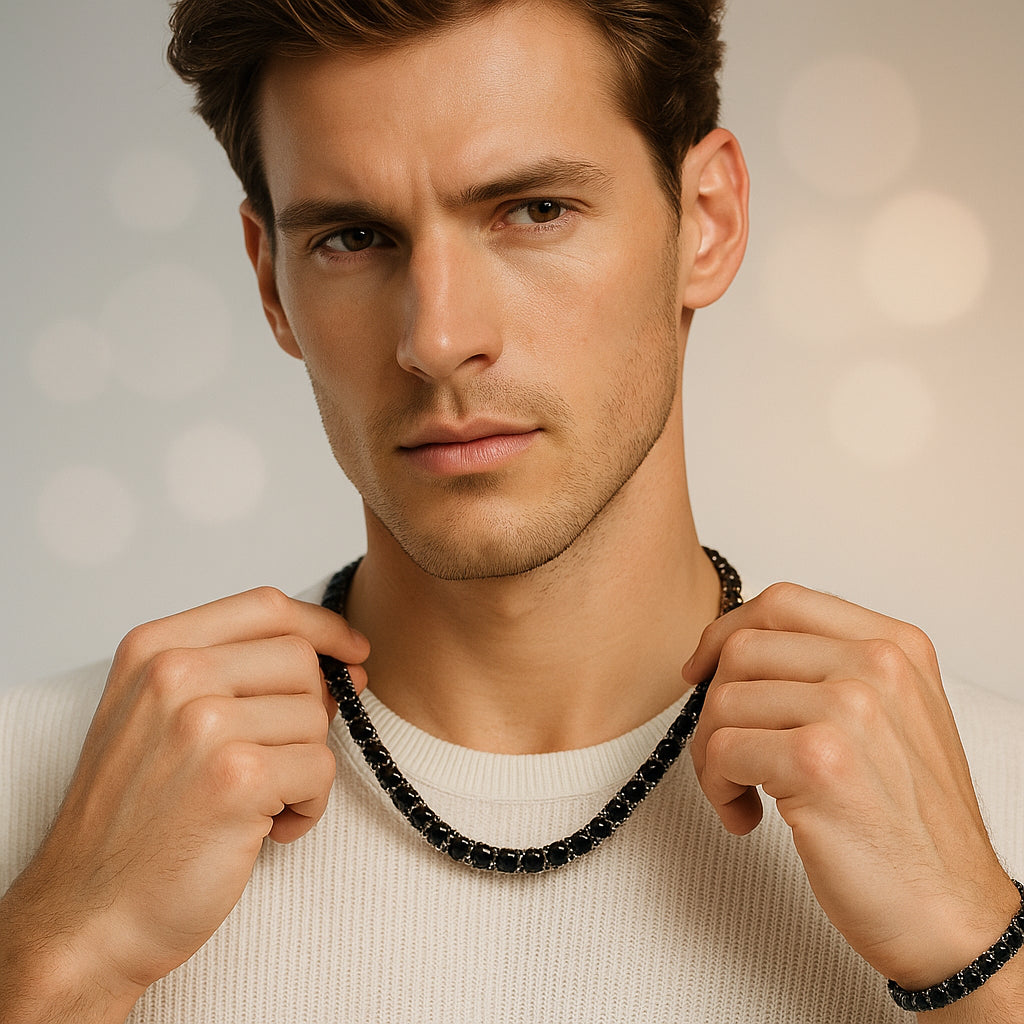 4mm Tennis Chain – Black Gold Finish