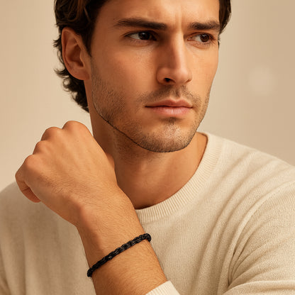 4mm Rope Bracelet – Black Gold Finish