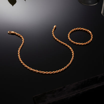 4mm Rope Bracelet – Rose Gold Finish