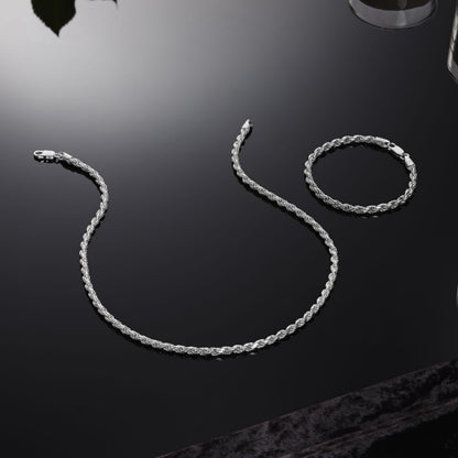 4mm Rope Chain Set – Gold Finish