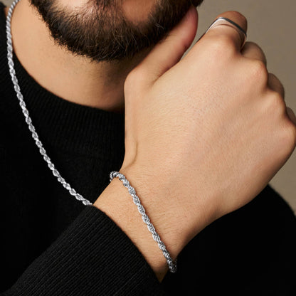 4mm Rope Chain Set – Gold Finish
