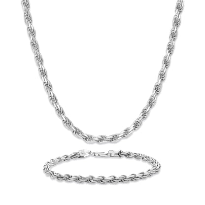 4mm Rope Chain Set – Gold Finish
