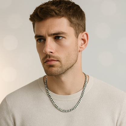 5mm Cuban Link Chain – Silver Finish