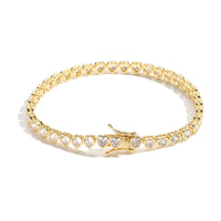 5mm Heart Tennis Bracelet – 14K Gold Finish