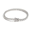 5mm Heart Tennis Bracelet – Silver Finish