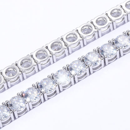 5mm 925 Sterling Silver Moissanite Tennis Bracelet – White Gold Finish