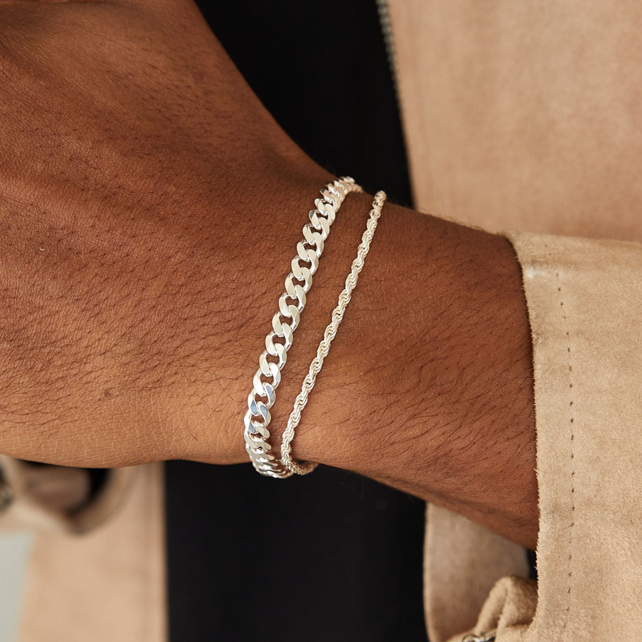 IDEAGEMER | Gold-Plated Stacked Chain Bracelet