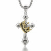 Sterling Silver Royal Crown Cross Pendant – Gold Finish