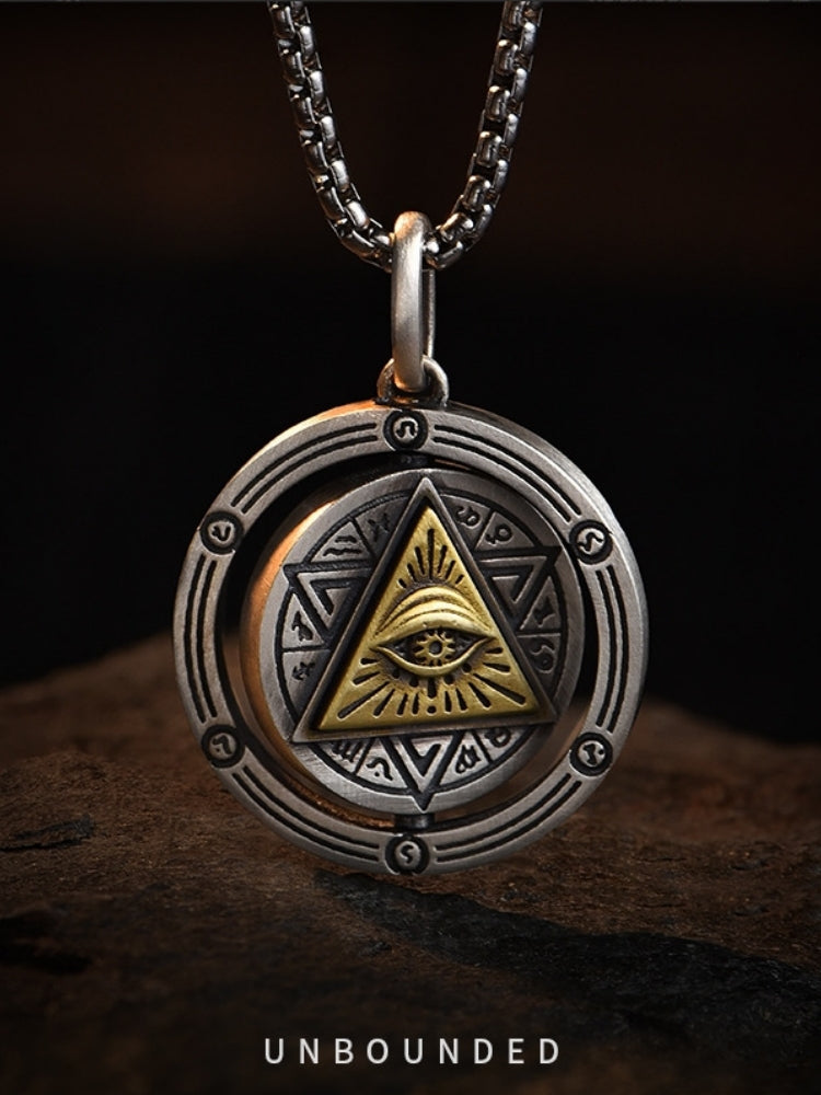 20.4mm S925 Copper-Inlaid Eye of God Pendant