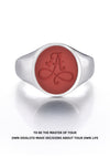 15mm S925 Agate CHAI Signet Ring